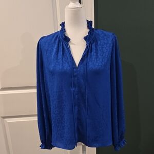 Current Air Royal Blue Ruffled Blouse